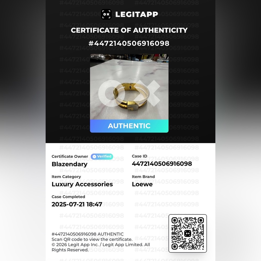 Loewe Vintage L-logo double cuff embossed bangle bracelet with COA - Picture 3 of 14